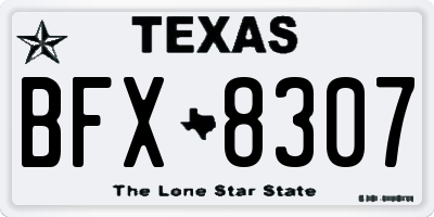 TX license plate BFX8307