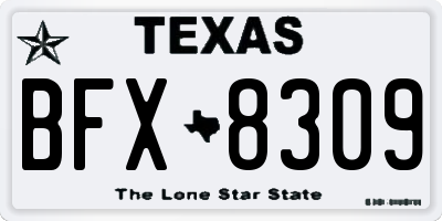 TX license plate BFX8309