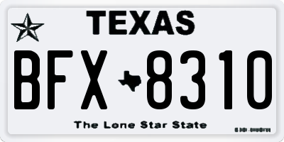 TX license plate BFX8310