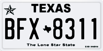 TX license plate BFX8311