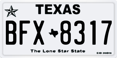 TX license plate BFX8317
