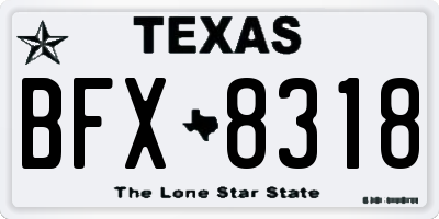 TX license plate BFX8318