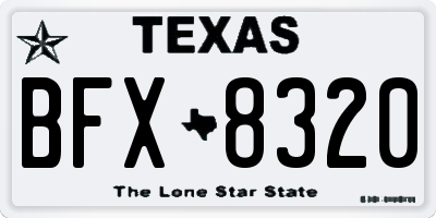 TX license plate BFX8320