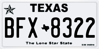 TX license plate BFX8322