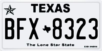 TX license plate BFX8323