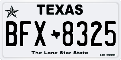 TX license plate BFX8325