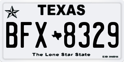 TX license plate BFX8329