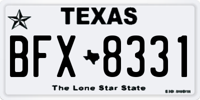 TX license plate BFX8331