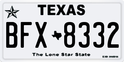TX license plate BFX8332