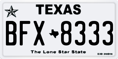 TX license plate BFX8333