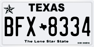 TX license plate BFX8334