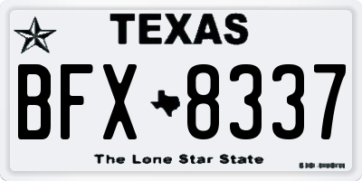 TX license plate BFX8337