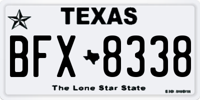 TX license plate BFX8338