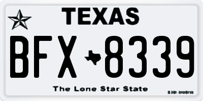 TX license plate BFX8339