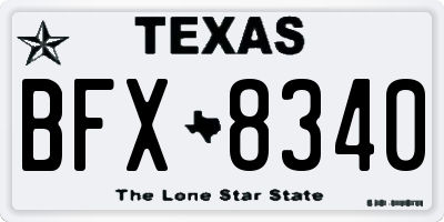 TX license plate BFX8340