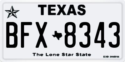 TX license plate BFX8343