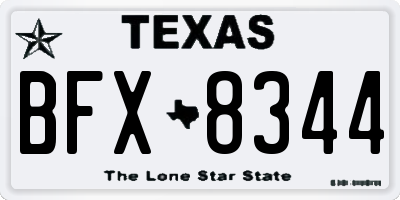 TX license plate BFX8344