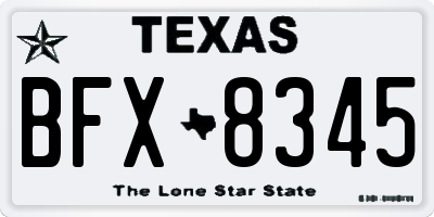 TX license plate BFX8345