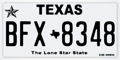 TX license plate BFX8348