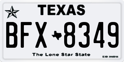 TX license plate BFX8349