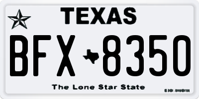 TX license plate BFX8350