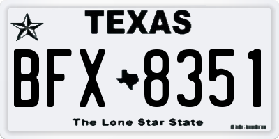TX license plate BFX8351