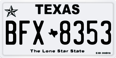 TX license plate BFX8353