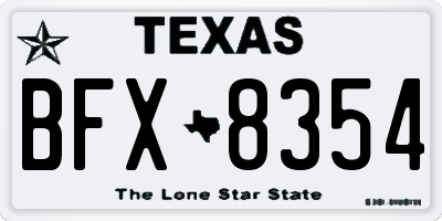 TX license plate BFX8354