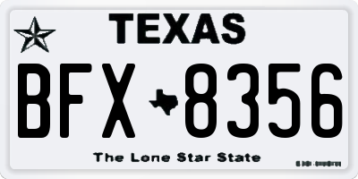 TX license plate BFX8356