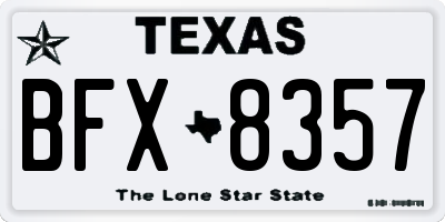 TX license plate BFX8357