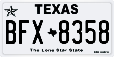 TX license plate BFX8358