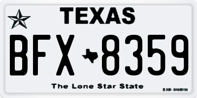 TX license plate BFX8359