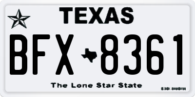 TX license plate BFX8361