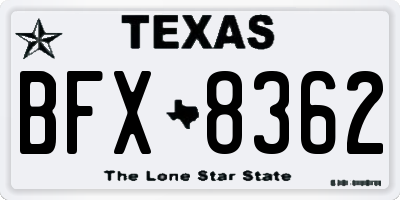 TX license plate BFX8362