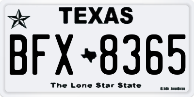 TX license plate BFX8365