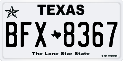TX license plate BFX8367