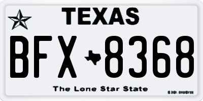 TX license plate BFX8368
