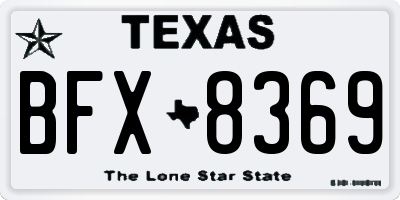 TX license plate BFX8369