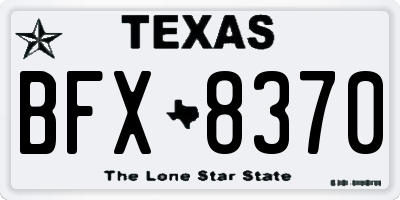 TX license plate BFX8370