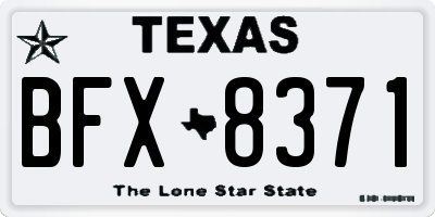 TX license plate BFX8371