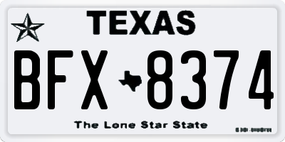 TX license plate BFX8374