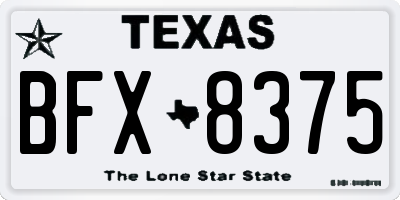 TX license plate BFX8375