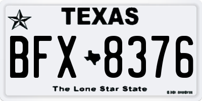 TX license plate BFX8376
