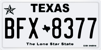 TX license plate BFX8377