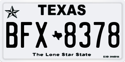 TX license plate BFX8378