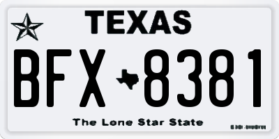 TX license plate BFX8381