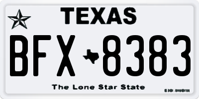 TX license plate BFX8383