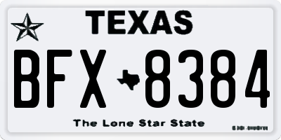 TX license plate BFX8384