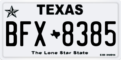 TX license plate BFX8385