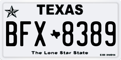 TX license plate BFX8389